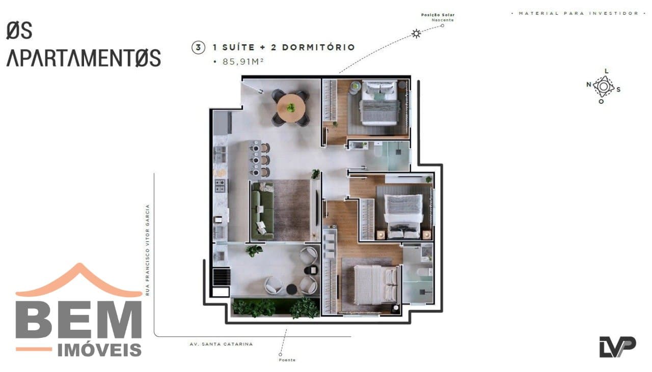 Apartamento para Venda com 2 quartos e 85m² no bairro Tabuleiro, em Camboriú - SC